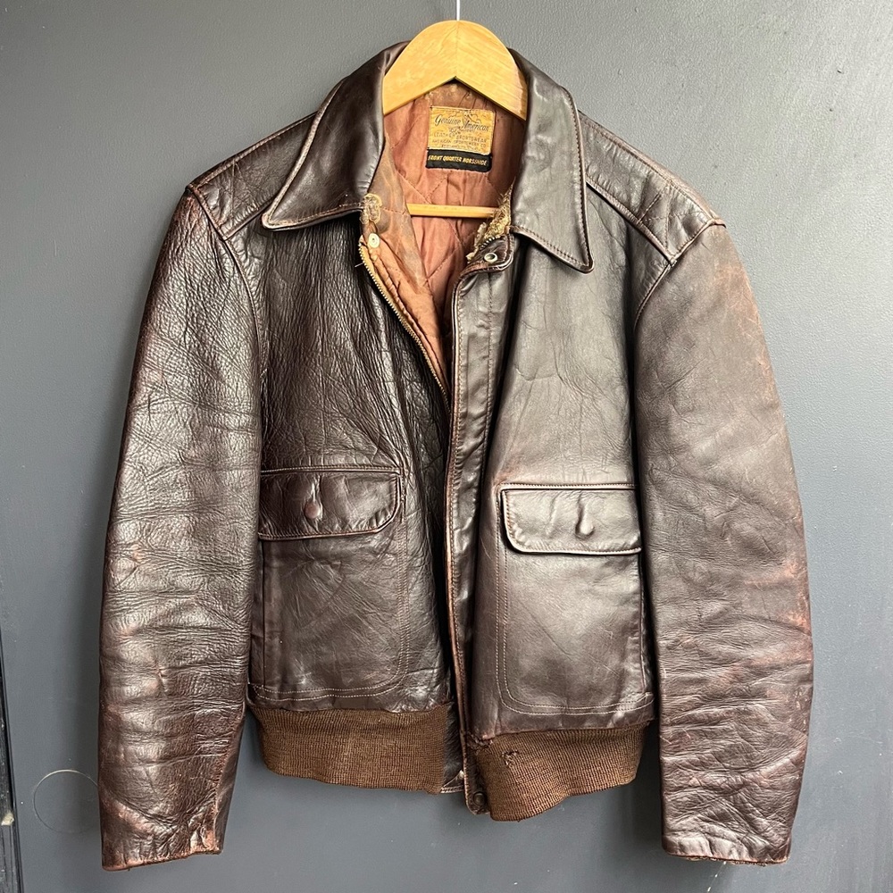 Vintage Genuine Horsehide A2 Flight Jacket, American Sportswear (Schott, Avirex)